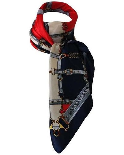 Chapeau-Tendance Echarpe Grand foulard polysatin cavalier - Bleu