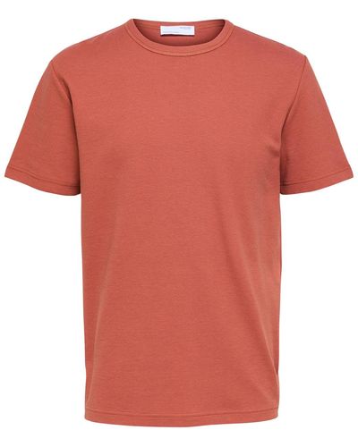 SELECTED T-shirt T-shirt coton biologique col rond - Orange