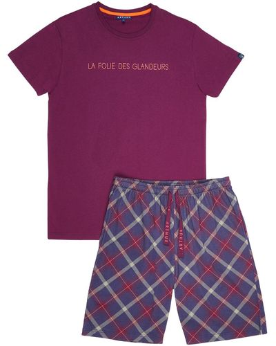 Arthur Pyjamas / Chemises de nuit Pyjama Court coton vichy régular - Rouge