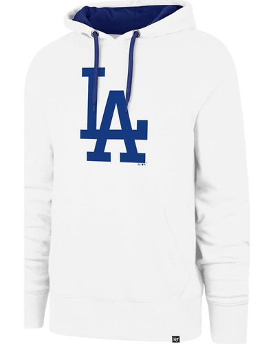 '47 Sweat-shirt 47 HOODIE MLB LOS ANGELES DODGERS CORE BALLPARK WHITE WASH - Blanc