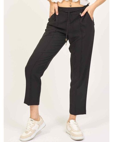 Fracomina Pantalon regular fit women's jogger trousers - Noir