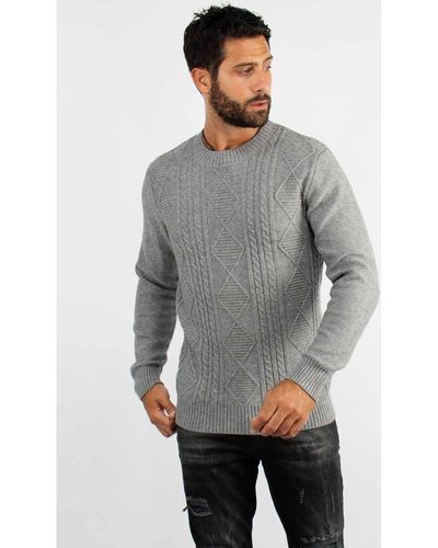 Hollyghost Pull Pull col rond en maille gris chiné