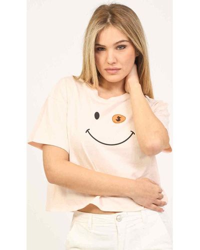 Save The Duck T-shirt T-shirt col rond en coton rose - Neutre