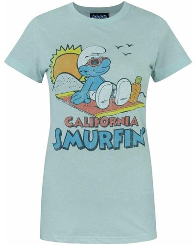 Junk Food T-shirt California Smurfin' - Bleu