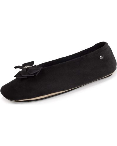 Isotoner Chaussons Chaussons Ballerines noeud précieux - Noir