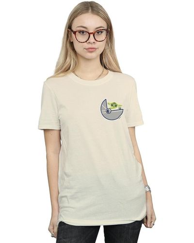 Disney T-shirt The Mandalorian The Child Profile Breast Print - Neutre