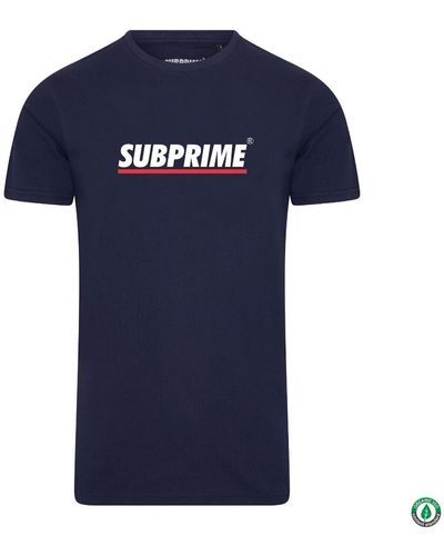 Subprime T-shirt Shirt Stripe Navy - Bleu