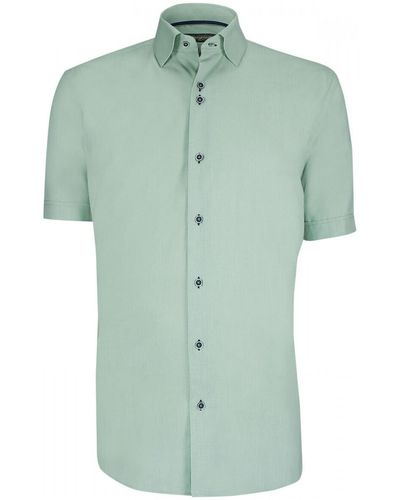 Emporio Balzani Chemise chemisette lin classique coupe droite olina vert