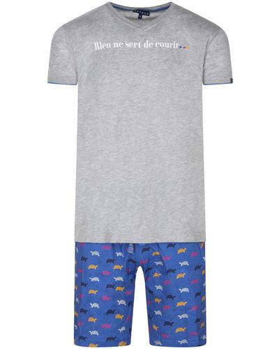 Arthur Pyjamas / Chemises de nuit Pyjama coton court - Gris