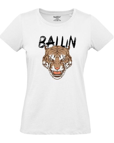 Ballin Est. 2013 T-shirt Tiger Shirt - Blanc