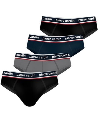 Pierre Cardin Slips Lot de 4 slips en coton Uni French - Noir