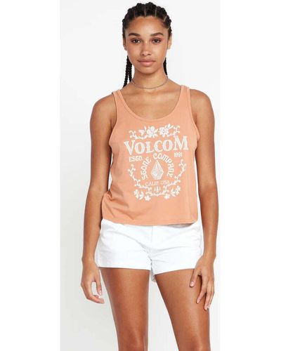 Volcom T-shirt Camiseta sin mangas Chica To The Bank Tank - Clay - Blanc