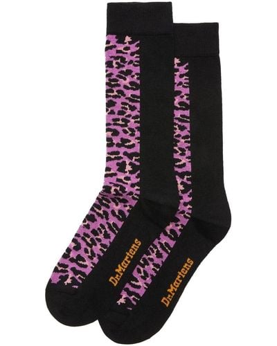 Dr. Martens Chaussettes Punkink Print Sock Pink Leopard AC848997 - Rose