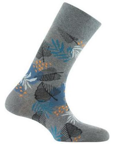 Kindy Chaussettes Mi-chaussettes all over jungle MADE IN FRANCE - Bleu