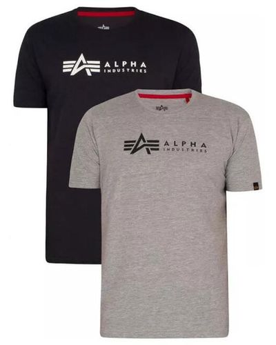 Alpha T-shirt Pack de 2 LABEL - Noir
