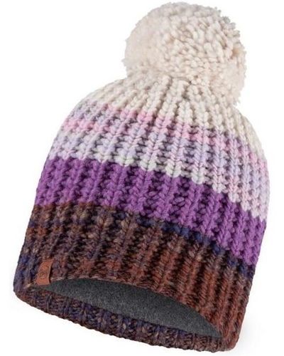 Buff Bonnet Knitted Fleece Hat - Violet