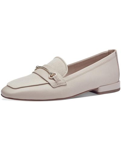 Tamaris Mocassins Mocassin Cuir Beige - Blanc