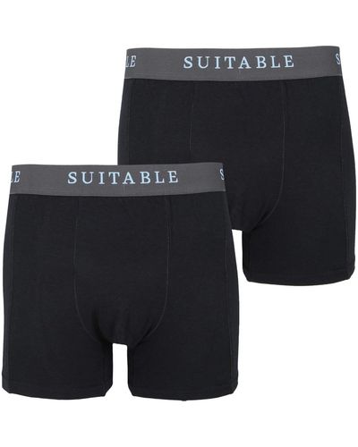 Suitable Caleçons Boxer-shorts Lot de 2 Bambou Noir