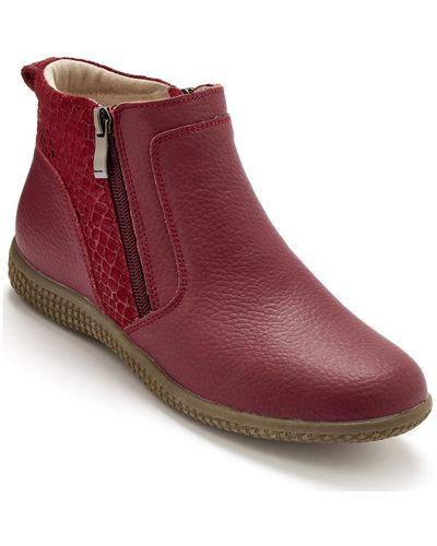 Pediconfort Boots Boots cuir double zip - Rouge