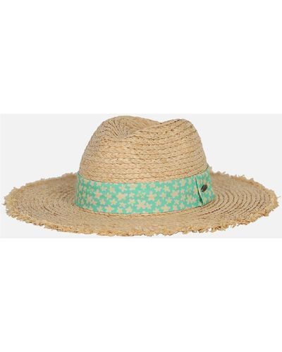 Oxbow Casquette Chapeau de paille foulard imprimé ECRUM - Vert