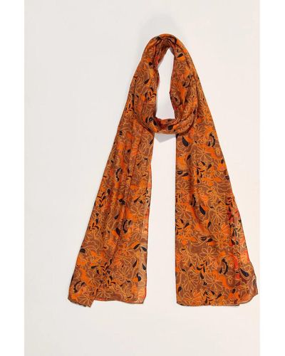 La Fiancee Du Mekong Echarpe Grand foulard rectangulaire imprimé GRIMM - Orange