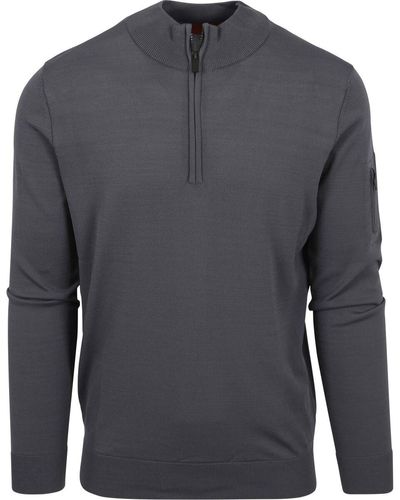 Suitable Sweat-shirt Pull Demi-Zip Rafe Anthracite - Gris