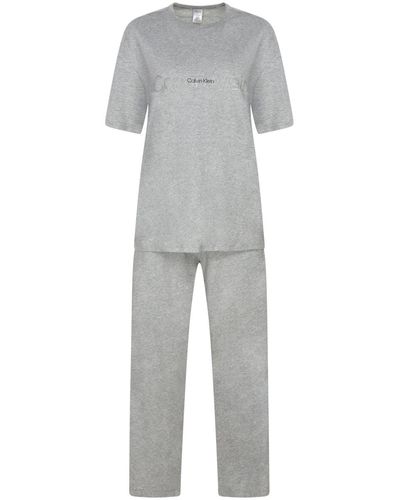 Calvin Klein Pyjamas / Chemises de nuit Pyjama long, ensemble pantalon Tee-shirt - Gris
