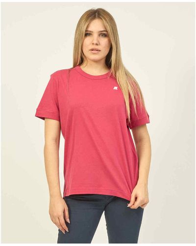 K-Way T-shirt T-shirt en coton coupe régulière Emel - Rouge