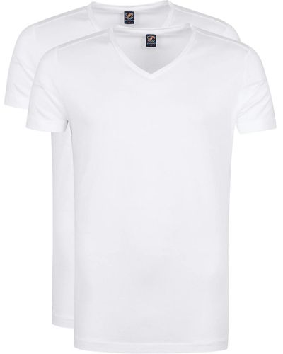 Suitable T-shirt Vitasu T-Shirt Col En V Blanc 2-Pack