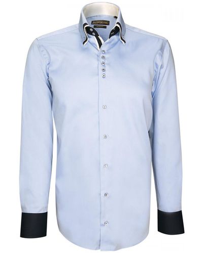 Emporio Balzani Chemise chemise triple col tricol bleu