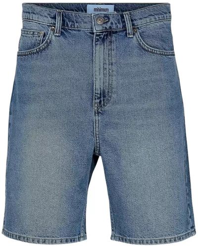 Minimum Short bermuda jean vintage délavé - Bleu