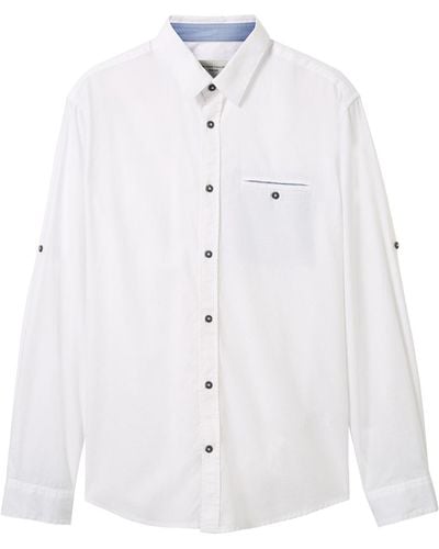 Tom Tailor Chemise Chemise coton droite - Blanc