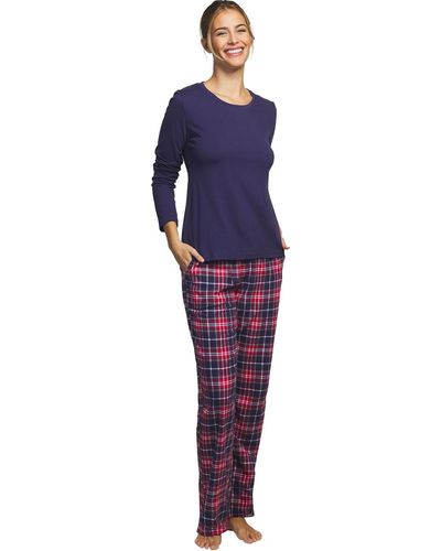 Selmark Pyjamas / Chemises de nuit Pyjama pantalon haut manches longues Big Family - Violet