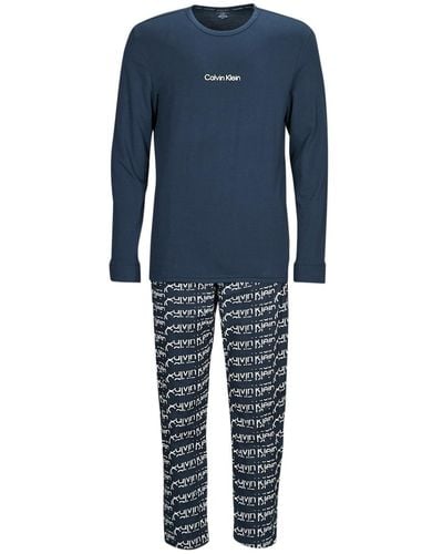 Calvin Klein Pyjamas / Chemises de nuit L/S PANT SET - Bleu