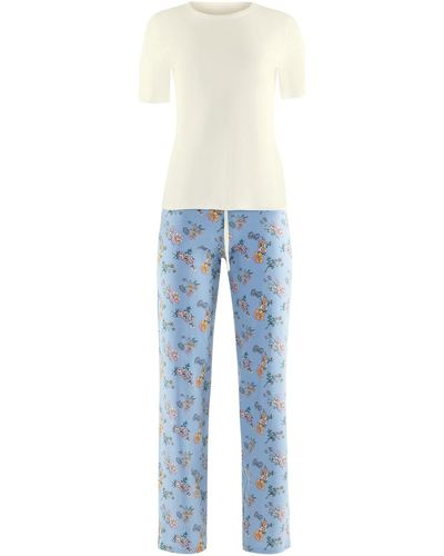 Lisca Pyjamas / Chemises de nuit Pyjama tenue d'intérieur pantalon top manches courtes Posh - Bleu