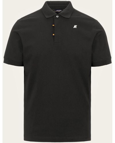 K-Way T-shirt Polo Alderic de en jersey stretch - Noir