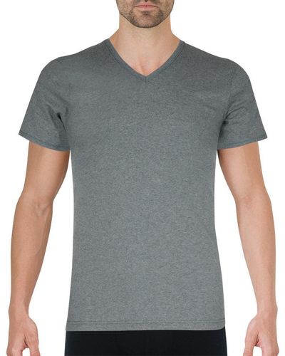 EMINENCE T-shirt Tee-shirt col V Pur coton Premium - Gris