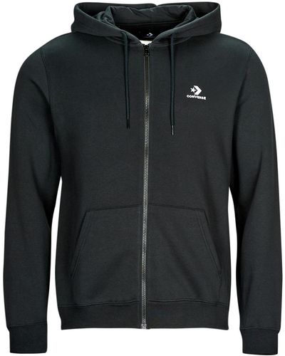 Converse Sweat-shirt GO-TO EMBROIDERED STAR CHEVRON FULL-ZIP HOODIE - Noir