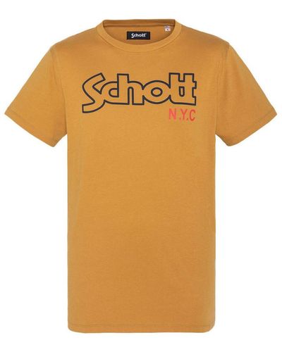 Schott Nyc T-shirt TSCREWVINT - Jaune