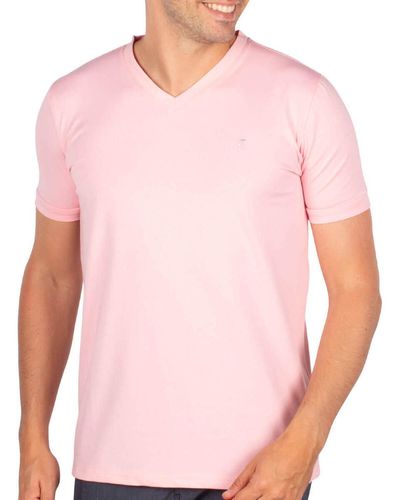 Shilton T-shirt T-shirt col v basic - Rose
