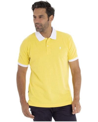 Gentleman Farmer Polo manches courtes col polo coton OCEAN T-shirt - Jaune