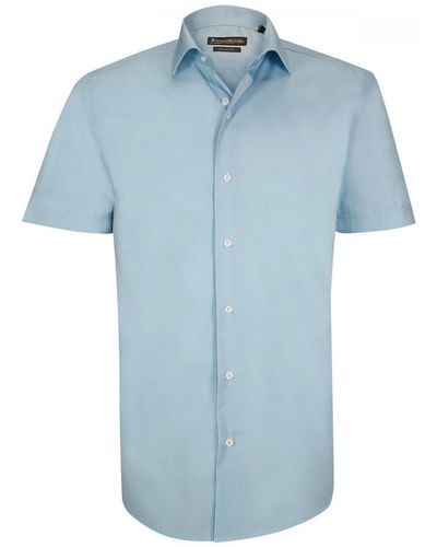 Emporio Balzani Chemise chemisette unie matteo bleu