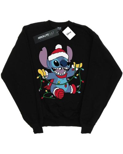 Disney Sweat-shirt Lilo And Stitch Christmas Lights - Noir