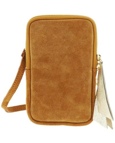 Dupond Durand Sac HACE mini sac à bandoulière pour téléphone en cuir daim - Marron