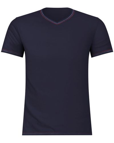 EMINENCE T-shirt Tee-shirt col V Fait en France - Bleu