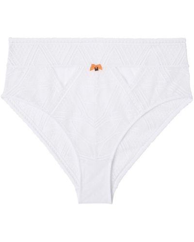 Pommpoire Culottes & slips Culotte haute en dentelle recyclée blanche Lima