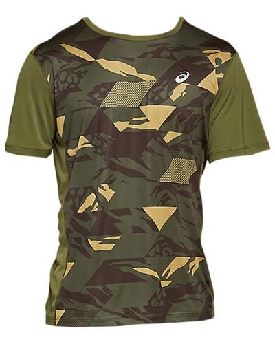 Asics T-shirt FUTURE CAMO SS TOP - Vert