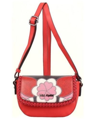 Mac Alyster Sac Bandouliere Petit sac à rabat Impression rouge motif fleur