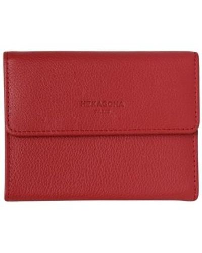 Hexagona Portefeuille Portefeuille en cuir Ref 43163 rouge 12*9*3.5 cm