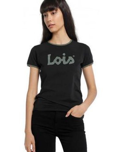 Lois Debardeur Tee-shirt jean noir et vert - XS